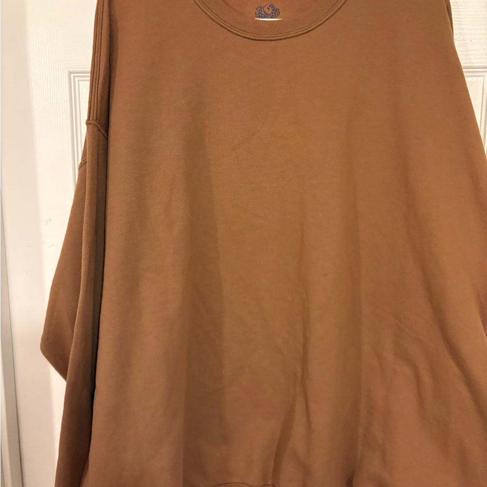 Fruit of the Loom toffee color unisex sweatshirt 2x crew neck LS cotton/poly